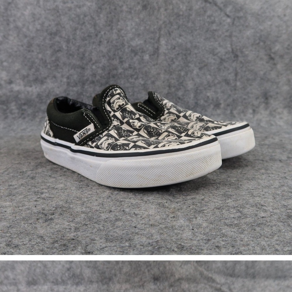 Vans Shoes Kids 10.5 Sneakers Classic Clip On Star Wars Dark Side Checkerboard